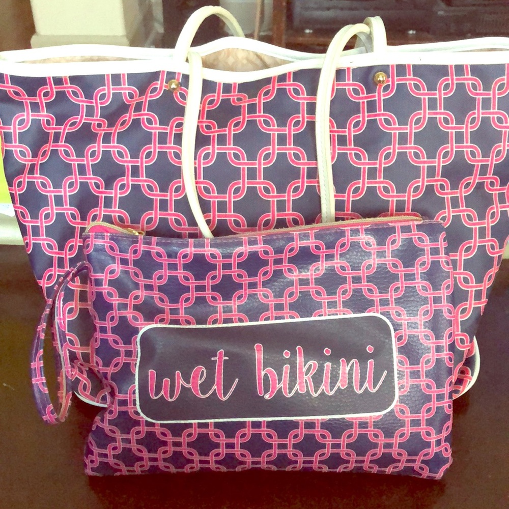 Beach/Summer Tote Bag with a mini purse